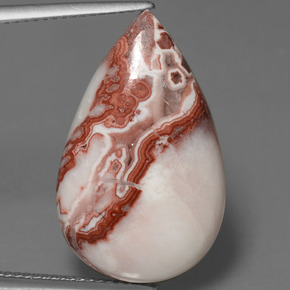 15.54カラットの天然マルチカラー碧玉、洋梨の形、オペーク