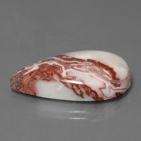 15.54カラットの天然マルチカラー碧玉、洋梨の形、オペーク