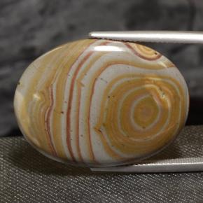 23.47カラットの天然マルチカラー碧玉、オーバルカット、オペーク