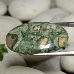 25.06カラットの天然マルチカラー碧玉、オーバルカット、オペーク