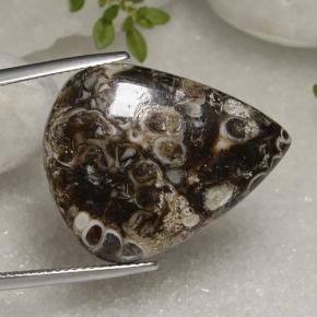 22.56カラットの天然マルチカラー碧玉、洋梨の形、オペーク