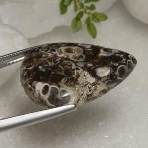 22.56カラットの天然マルチカラー碧玉、洋梨の形、オペーク