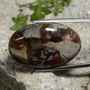 39.19カラットの天然マルチカラー碧玉、オーバルカット、オペーク