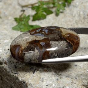 39.19カラットの天然マルチカラー碧玉、オーバルカット、オペーク