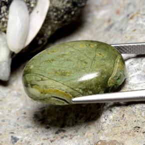 11.38カラットの天然マルチカラー碧玉、オーバルカット、オペーク