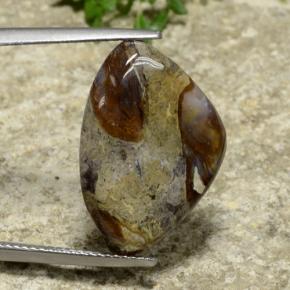 9.97カラットの天然マルチカラー碧玉、トリリオン、オペーク