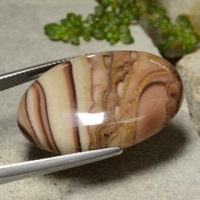 26.59カラットの天然マルチカラー碧玉、オーバルカット、オペーク