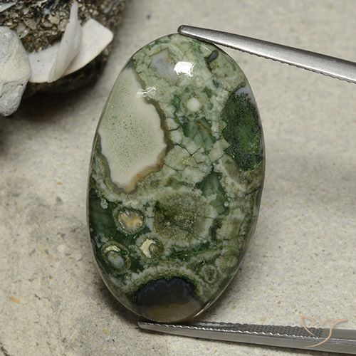 25.95ct 天然 マルチカラー 碧玉, 楕円形, オペーク
