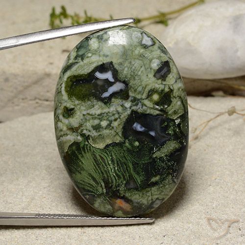 32.16ct 天然 マルチカラー 碧玉, 楕円形, オペーク