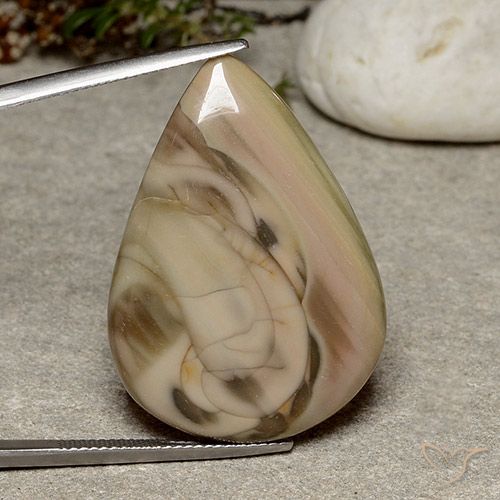 32.33ct 天然 マルチカラー 碧玉, 洋梨の形, オペーク