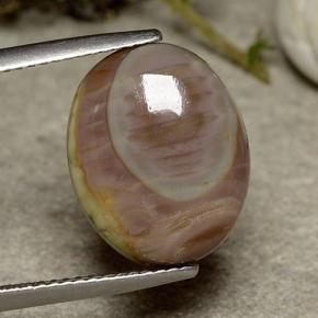 5.51カラットの天然マルチカラー碧玉、オーバルカット、オペーク