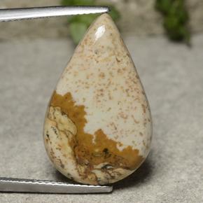 10.92カラットの天然マルチカラー碧玉、洋梨の形、オペーク