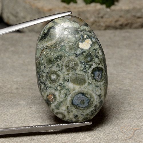 28.65ct 天然 マルチカラー 碧玉, 楕円形, オペーク