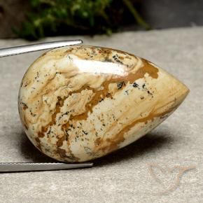 53.23カラットの天然マルチカラー碧玉、洋梨の形、オペーク