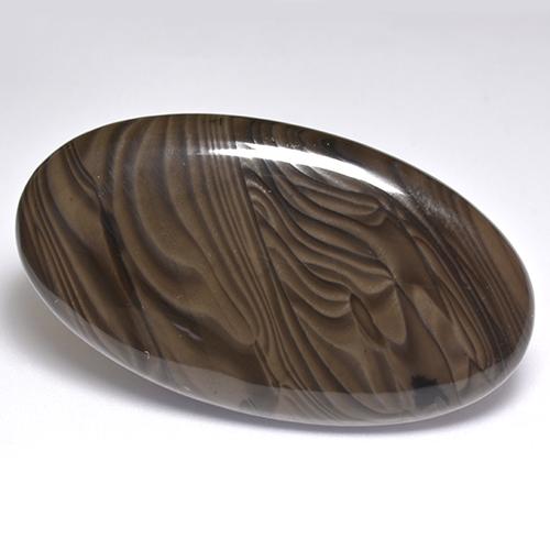 51.37カラットの天然ブラウン碧玉、オーバルカット、オペーク