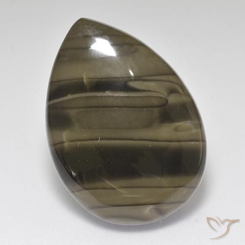 18.22ct 天然 ライトブラウン 碧玉, 洋梨の形, オペーク