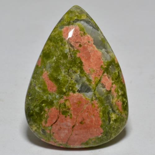 24.54カラットの天然マルチカラー碧玉、洋梨の形、オペーク