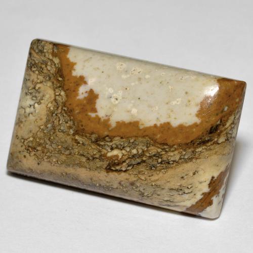 24.07カラットの天然マルチカラージャスパー（26.1×16.1 mm・バゲット）