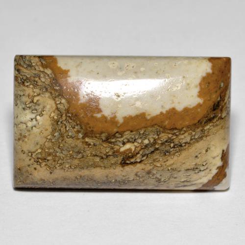 24.07カラットの天然マルチカラージャスパー（26.1×16.1 mm・バゲット）