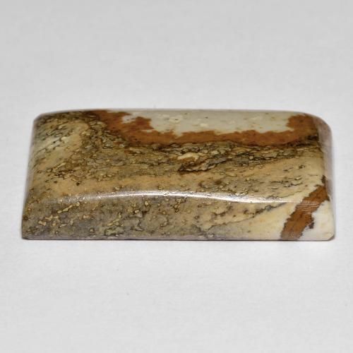 24.07カラットの天然マルチカラージャスパー（26.1×16.1 mm・バゲット）