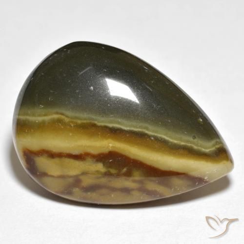 20.58ct 天然 マルチカラー 碧玉, 洋梨の形, オペーク