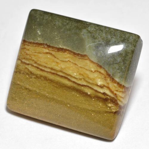 24.80カラットの天然マルチカラー碧玉、四角形、オペーク