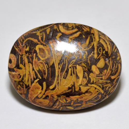 37.59カラットの天然マルチカラージャスパー（29.4×20.7 mm・オーバルカット）