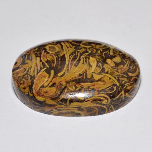 37.59カラットの天然マルチカラージャスパー（29.4×20.7 mm・オーバルカット）