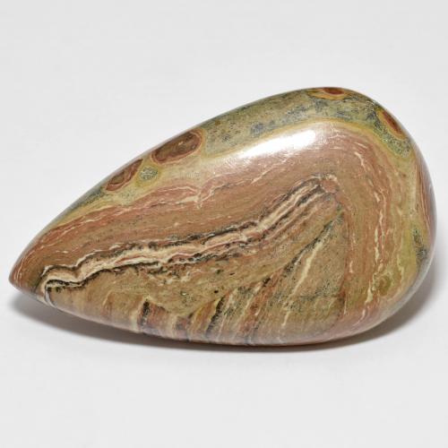 53.59カラットの天然マルチカラージャスパー（42.4×24.9 mm・洋梨の形）