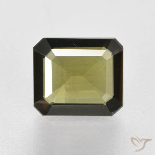 1.14カラットの天然緑ががかったブラウン穀物ルピン、八角形 / エメラルドカット、VS-SI