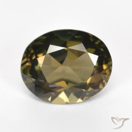 1.58ct 天然 緑ががかったブラウン 穀物ルピン, 楕円形, VVS
