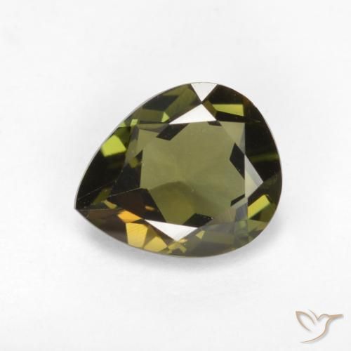 0.71ct 天然 ダークグリーン 穀物ルピン, 洋梨の形, VVS