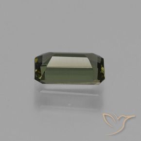 0.62カラットの天然茶色がかったグリーン穀物ルピン、八角形 / エメラルドカット、VVS