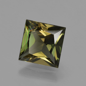 1.32カラットの天然茶色がかった緑コルネルピン（6.4×6.3 mm・四角）