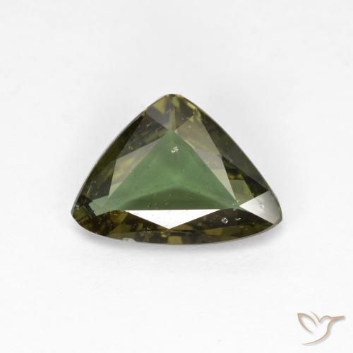 1.57ct 天然 濃いアースグリーン コーネルピン, トリリオン, VS-SI