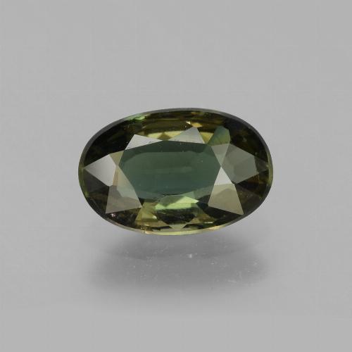 1.99カラットの天然ダークグリーンコルネルピン（9.9×6.5 mm・オーバルカット）