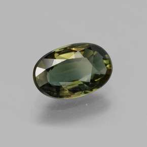 1.99カラットの天然ダークグリーンコルネルピン（9.9×6.5 mm・オーバルカット）