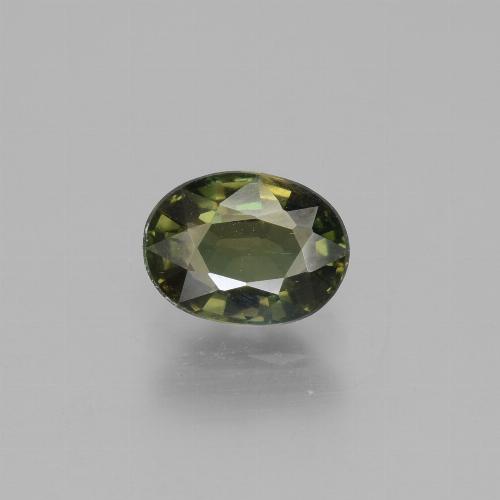 1.25カラットの天然茶色がかった緑コルネルピン（7.5×5.5 mm・オーバルカット）
