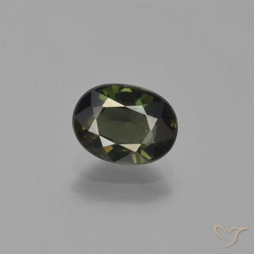 1.24ct 天然 ダークグリーン コーネルピン, 楕円形, VVS