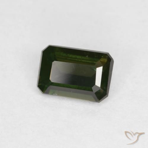 0.45カラットの天然ダークグリーン穀物ルピン、八角形 / エメラルドカット、VS