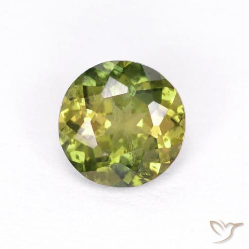 0.40ct 天然 黄みがかったグリーン 穀物ルピン, ラウンド, VS-SI