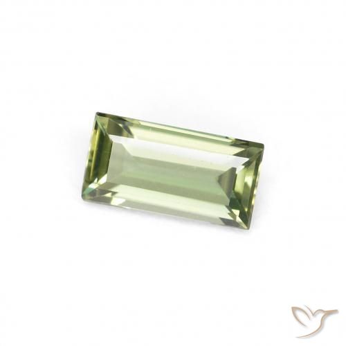 0.31カラットの天然Medium Light Green穀物ルピン、バゲット、VVS-VS