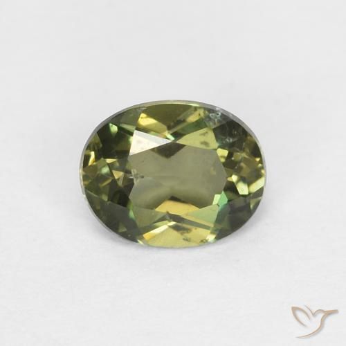 0.38ct 天然 濃いアースグリーン コーネルピン, 楕円形, VS