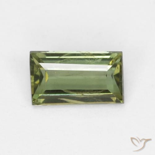 0.35ct 天然 ダークグリーン 穀物ルピン, バゲット, VS