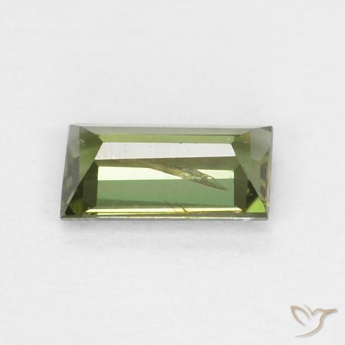 0.35カラットの天然ダークグリーン穀物ルピン、バゲット、VS