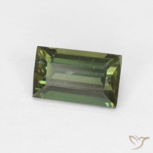 0.36ct 天然 ダークグリーン コーネルピン, バゲット, VS