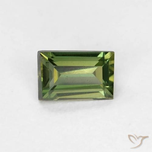 0.30ct 天然 黄みがかったグリーン 穀物ルピン, バゲット, VVS