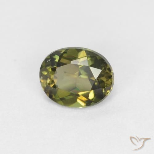0.36カラットの天然Medium Dark-Green穀物ルピン、楕円形、VVS