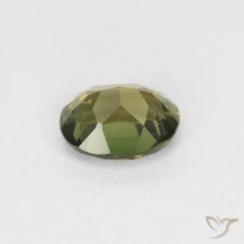 0.36カラットの天然Medium Dark-Green穀物ルピン、楕円形、VVS