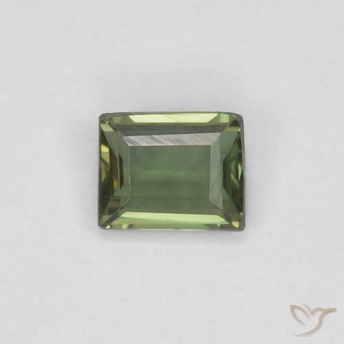 0.28ct 天然 ダークグリーン 穀物ルピン, バゲット, VVS